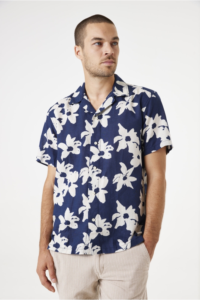 OVERHEMD MET PRINT E51291 2591 DEEP INK